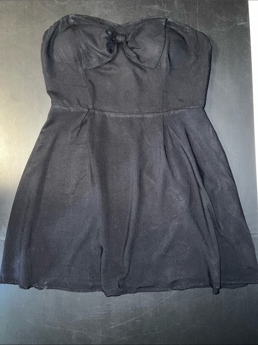 Monteau Black Strapless Bow-Front Skater Dress